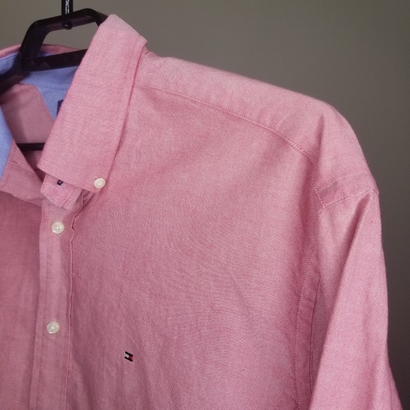 Tommy Hilfiger Men's Red Button Down 34-35 Fit - Picture 6 of 7